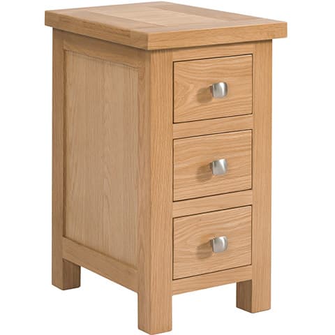Narrow 3 Drawer Bedside