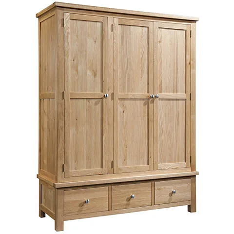 Triple Wardrobe With 3 Drawers